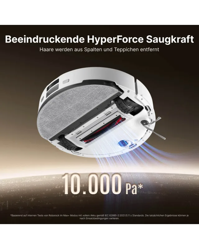 Roborock Q10 X5+ mit 10.000 Pa HyperForce-Saugkraft und Auto-Entleerungstation Weiß