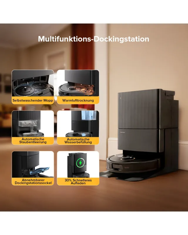 Roborock Qrevo S5V Saugroboter mit Multifunktions-Dockingstation Schwarz