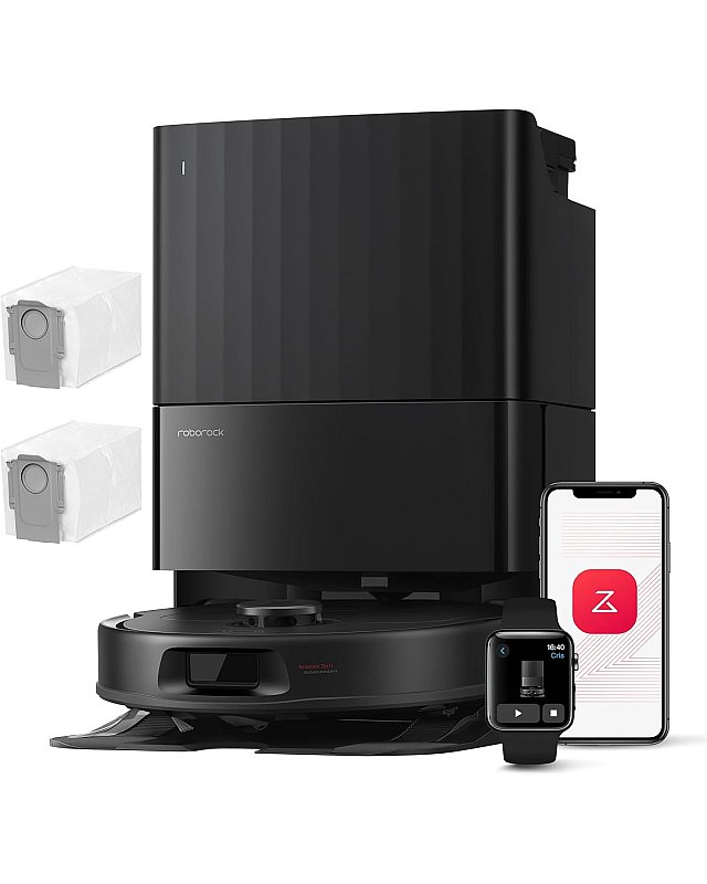 Roborock Qrevo S Saugroboter mit Multifunktions-Dockingstation Schwarz (Generalüberholt – 90 % wie neu)