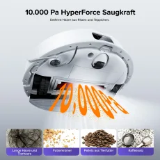 Roborock Q10 S5+ Saug- und Wischroboter mit Auto-Entleerungsstation Weiß