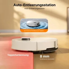 Roborock Q10 X5+ mit 10.000 Pa HyperForce-Saugkraft und Auto-Entleerungstation Weiß