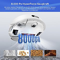 Roborock Q7 L5+ Set Saug- und Wischroboter mit Auto-Entleerungsstation mit zwei zusätzlichen Staubbeuteln Weiß