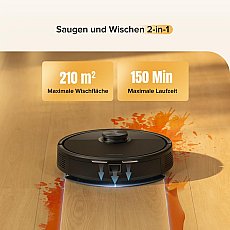 Roborock Q7 M5 Set Saug- und Wischroboter mit zusätzlichem Wischtuch*2 Stk. (Upgrade vom Q7 Max) Schwarz