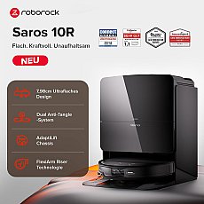 Roborock Saros 10R Saugroboter mit Wischfunktion & abnehmbarem Wischmopp (Generalüberholt – 90 % wie neu)