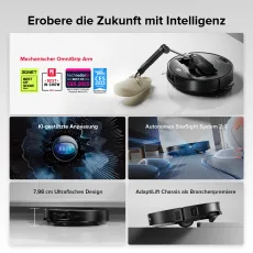 Roborock Saros Z70 Staubsaugerroboter mit mechanischem OmniGrip™ Arm Schwarz