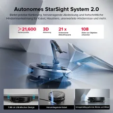 Roborock Saros Z70 Staubsaugerroboter mit mechanischem OmniGrip™ Arm Schwarz